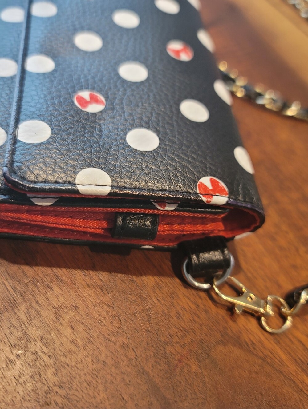 Disney Minnie Mouse Black Polka Dot Crossbody Wallet - Picture 14 of 14